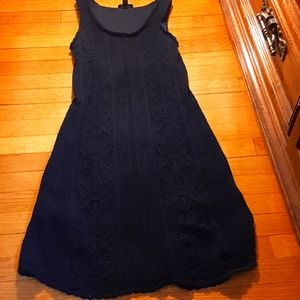 AGB Navy Sleeveless Crochet Knit Size M Dress